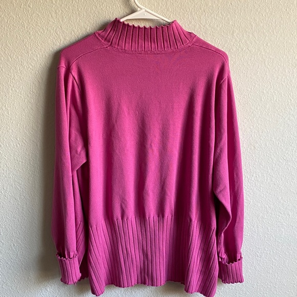 Ulla Popken Pink Ribbed Knit Sweater - Picture 9 of 10